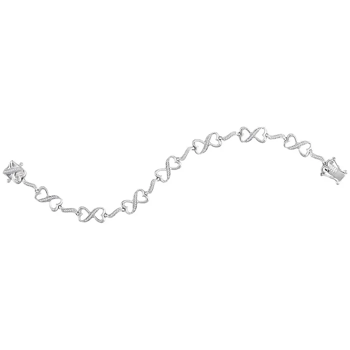Bracelets mayamila Sterling Silver Womens Round Diamond Infinity Tennis Bracelet 14 Cttw Bracelets mayamila Sterling Silver Womens Round Diamond Infinity Tennis Bracelet 14 Cttw