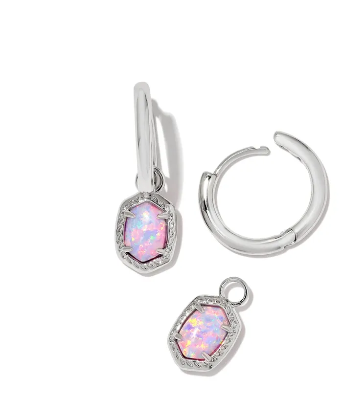 Earrings Kendra Scott KENDRA SCOTT Daphne Framed Huggie Earrings Rhodium Lilac Opal 9608864858 Earrings Kendra Scott KENDRA SCOTT Daphne Framed Huggie Earrings Rhodium Lilac Opal 9608864858