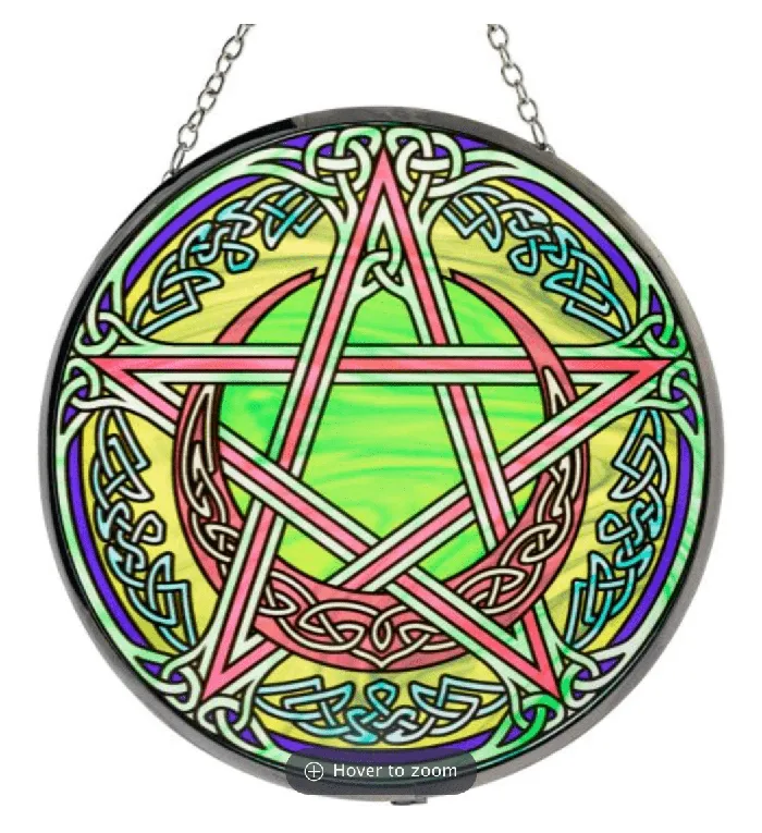 Earrings Kheops International Glass Suncatcher 6in Pentacle Celtic