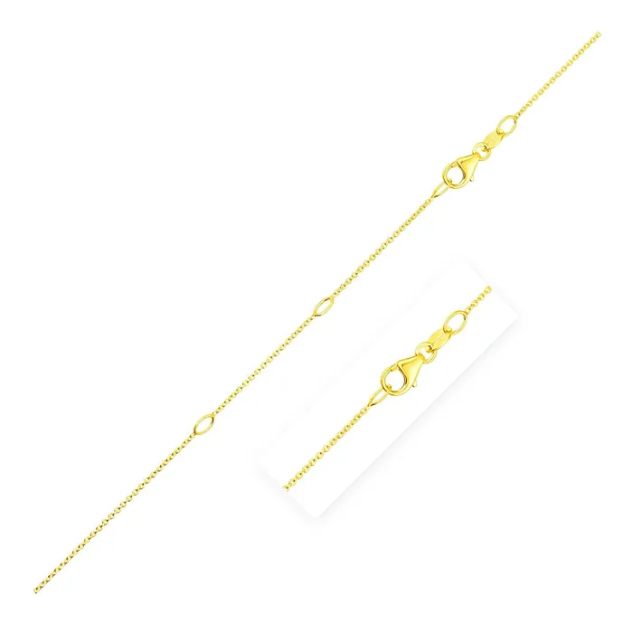 Earrings MayaMila Double Extendable Cable Chain in 14k Yellow Gold 085mm