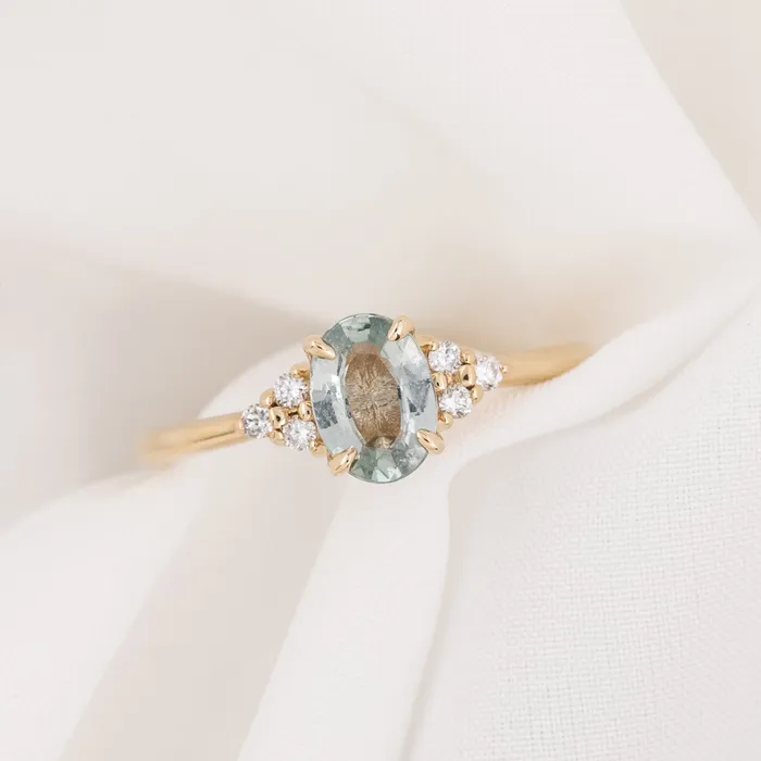 Envero Jewelry Teresa Ring 085ct Blue Green Madagascar Sapphire 14k Yellow Gold One of a kind Rings Envero Jewelry Teresa Ring 085ct Blue Green Madagascar Sapphire 14k Yellow Gold One of a kind Rings