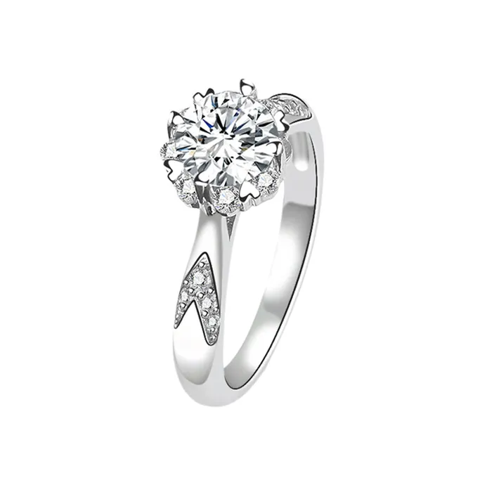Flowery Solitaire MOISSANITE Women Silver Ring Mystic Flavia Rings