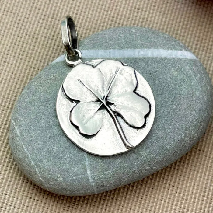 HeidiJHale Designs Necklaces Sterling Silver Lucky Four Leaf Clover Charm