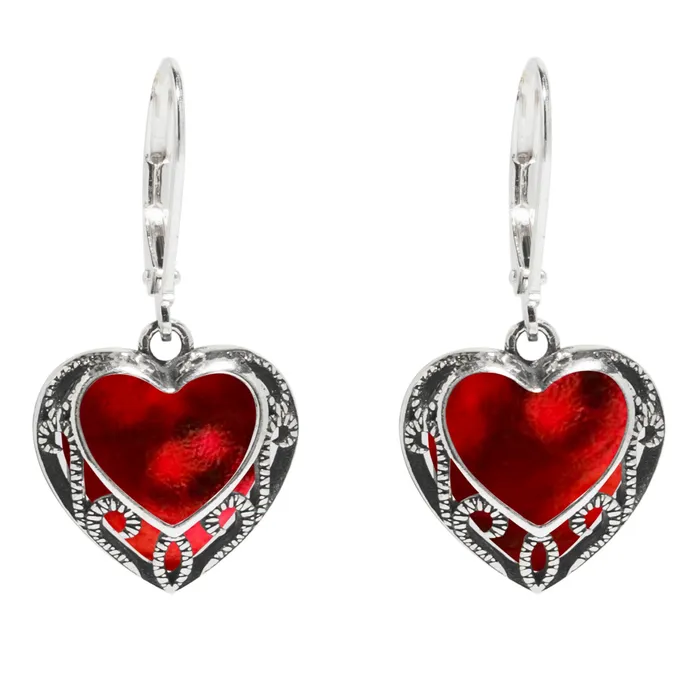 Homespun Hearts Sterling Silver Lever Back Earrings Bottled Up Designs Earrings Homespun Hearts Sterling Silver Lever Back Earrings Bottled Up Designs Earrings