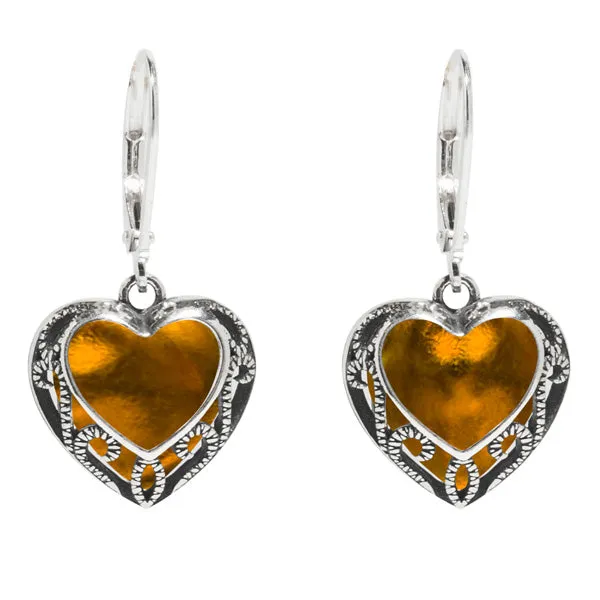 Homespun Hearts Sterling Silver Lever Back Earrings Bottled Up Designs Earrings