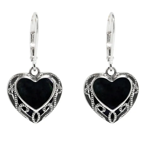 Homespun Hearts Sterling Silver Lever Back Earrings Bottled Up Designs Earrings