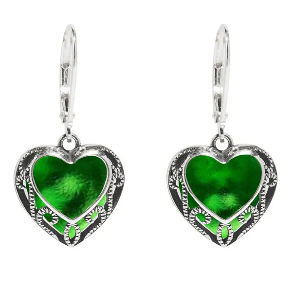 Homespun Hearts Sterling Silver Lever Back Earrings Bottled Up Designs Earrings