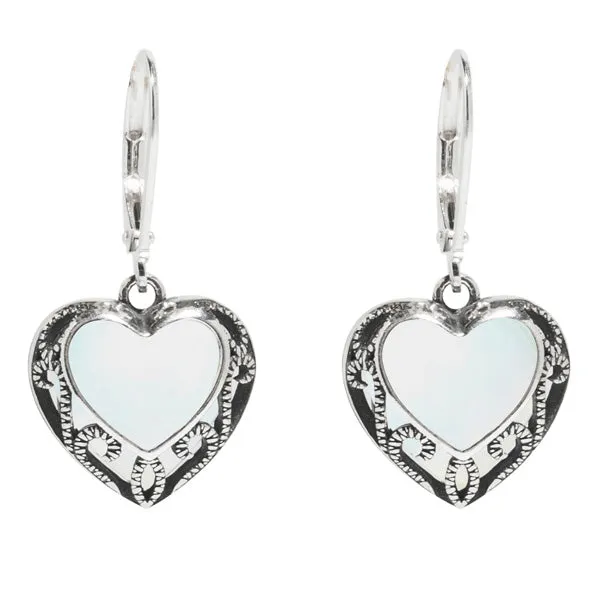Homespun Hearts Sterling Silver Lever Back Earrings Bottled Up Designs Earrings
