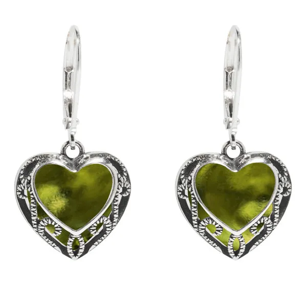 Homespun Hearts Sterling Silver Lever Back Earrings Bottled Up Designs Earrings