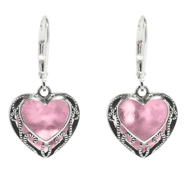 Homespun Hearts Sterling Silver Lever Back Earrings Bottled Up Designs Earrings