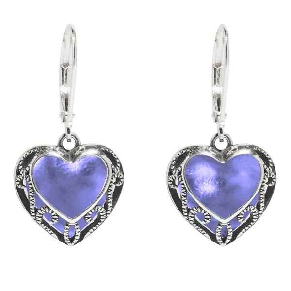 Homespun Hearts Sterling Silver Lever Back Earrings Bottled Up Designs Earrings