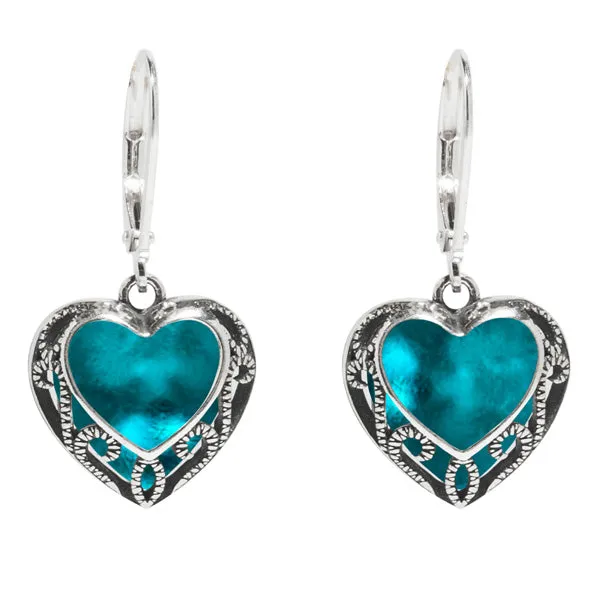 Homespun Hearts Sterling Silver Lever Back Earrings Bottled Up Designs Earrings
