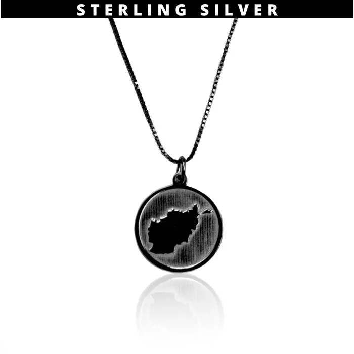 JustDuaIt Necklaces Afghanistan Coin Necklace Black