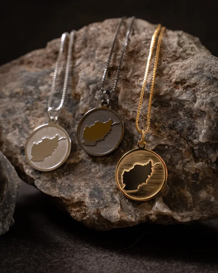 JustDuaIt Necklaces Afghanistan Coin Necklace Black