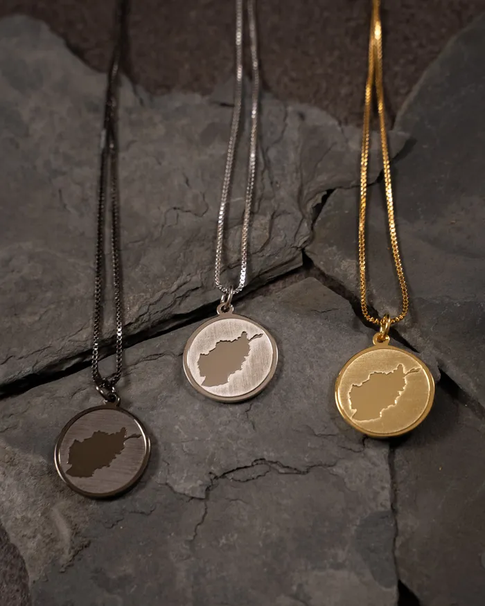 JustDuaIt Necklaces Afghanistan Coin Necklace Black