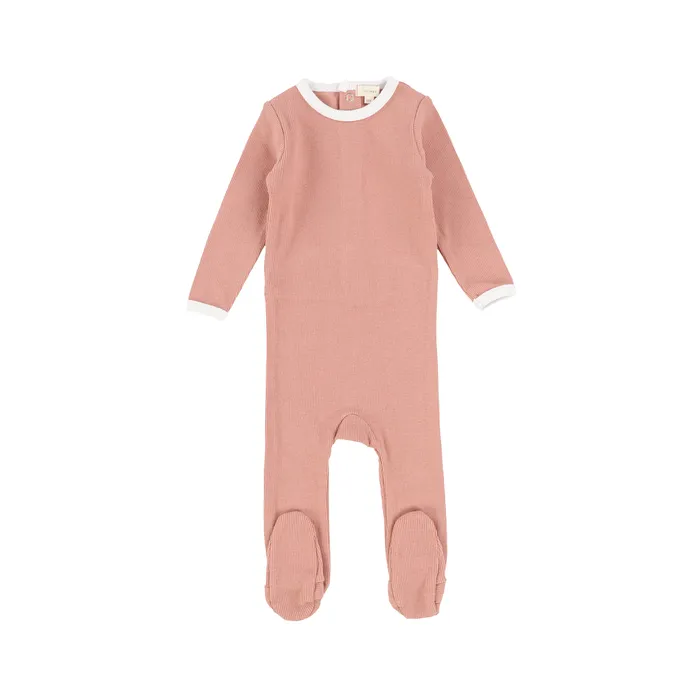 Lil Legs Contrast Edge Footie PeachWhite Lil Legs Rings