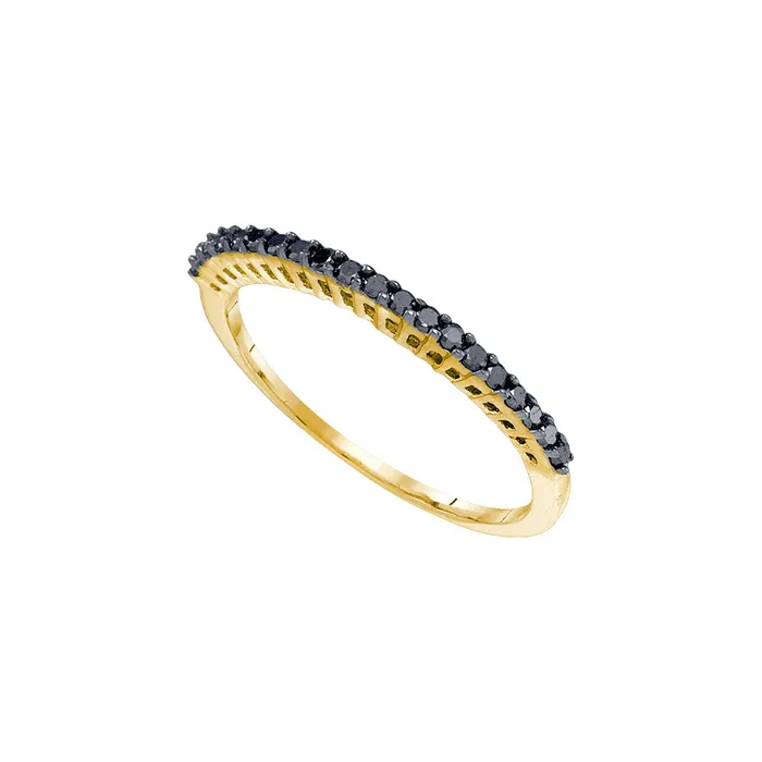 mayamila 10kt Yellow Gold Womens Round Black Color Enhanced Diamond Band Ring 14 Cttw Size 8 Rings mayamila 10kt Yellow Gold Womens Round Black Color Enhanced Diamond Band Ring 14 Cttw Size 8 Rings