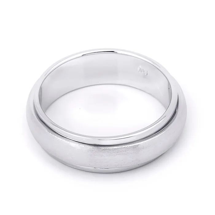 mayamila Rings Mens Rotating Wedding Band Ring Authentic Sterling Silver Comfort Fit