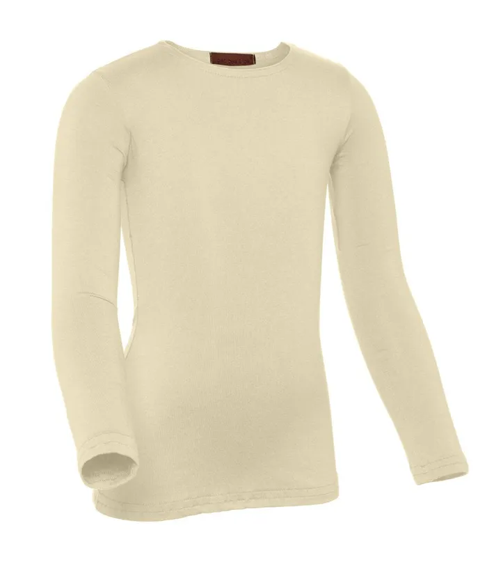 Pea Bee Jae Earrings PBJ Girls Modal Long Sleeve Shell Cream