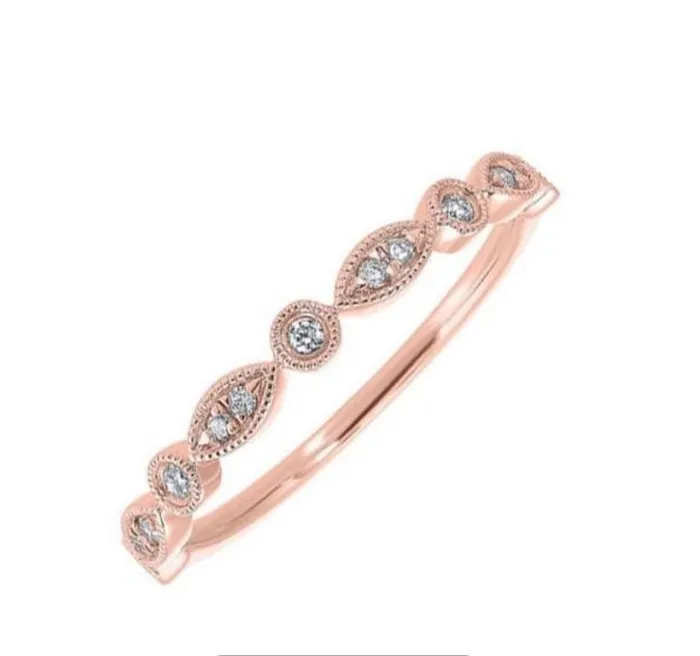 Rings 14K Rose Gold Diamond 10 Ctw Classic Book Stackable Fashion Ring RG717974PD GemsOne Rings 14K Rose Gold Diamond 10 Ctw Classic Book Stackable Fashion Ring RG717974PD GemsOne