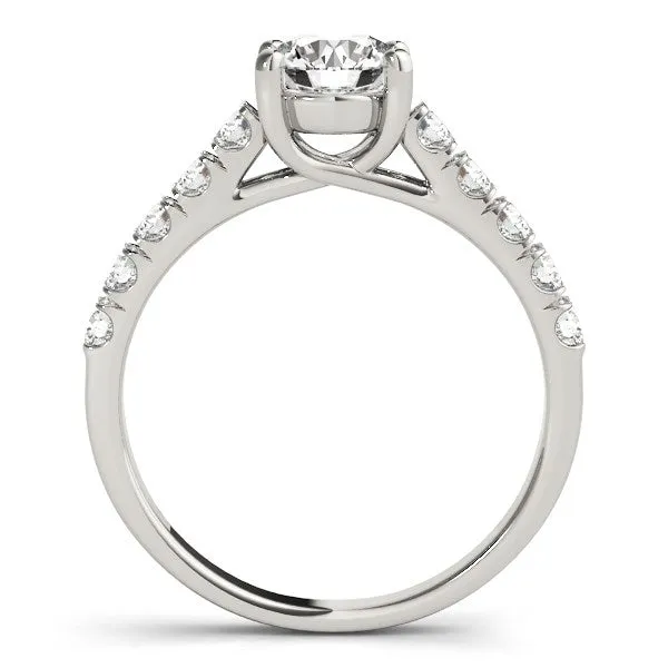 Rings mayamila 14K White Gold Round Trellis Setting Diamond Engagement Ring 1 ct tw