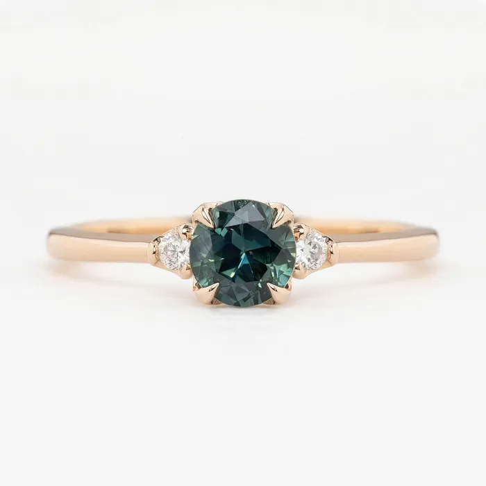Rings Sofia Ring 071ct Blue Green Queensland Sapphire 14k Rose Gold One of a kind Envero Jewelry Rings Sofia Ring 071ct Blue Green Queensland Sapphire 14k Rose Gold One of a kind Envero Jewelry