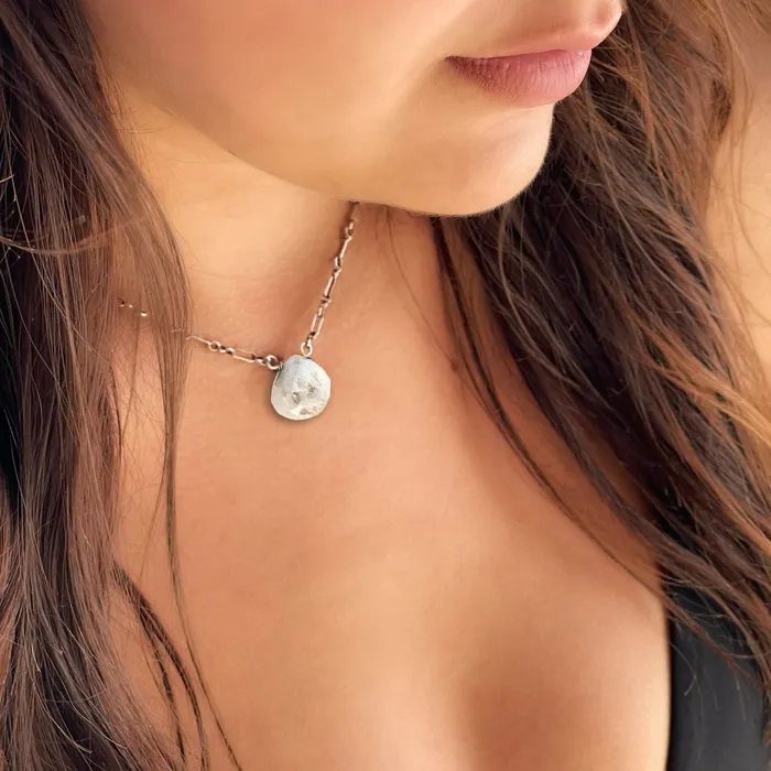 Sterling Silver Faceted Moonstone Necklace HeidiJHale Designs Necklaces
