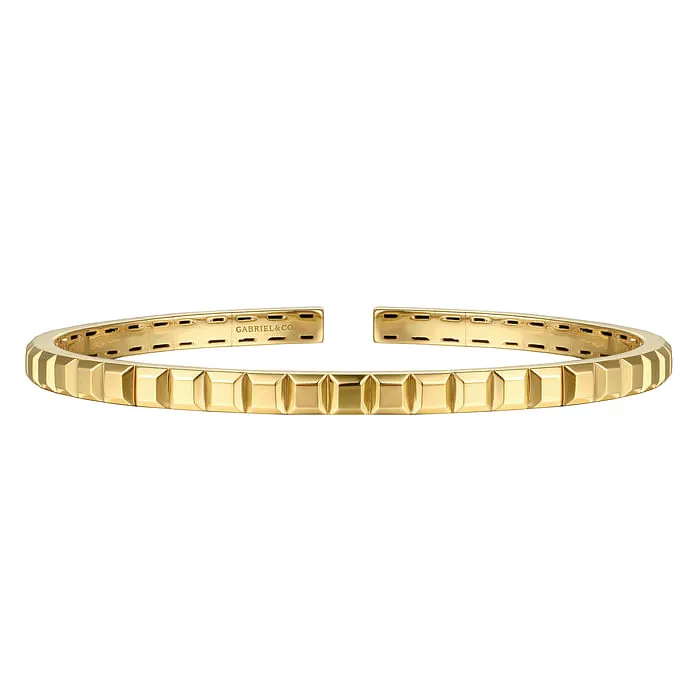 14K Yellow Plain Gold Split Bangle Bracelet GABRIEL CO Bracelets