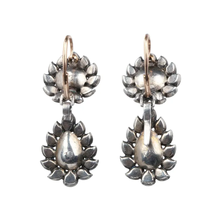 18th Century Portuguese Diamond Earrings Bell Bird Antiques Earrings