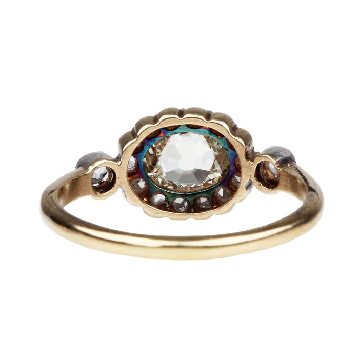 Bell Bird Antiques 19th Century Moval Diamond Cluster Ring Rings