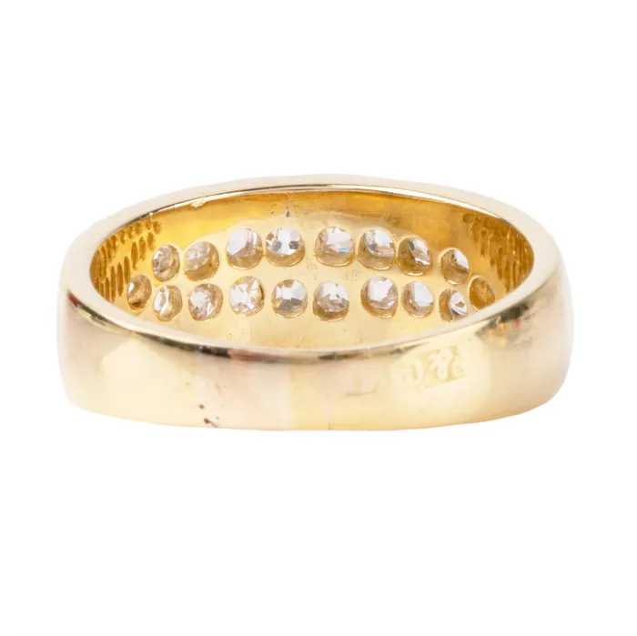 Bell Bird Antiques Rings Antique old mine cut diamond double row ring