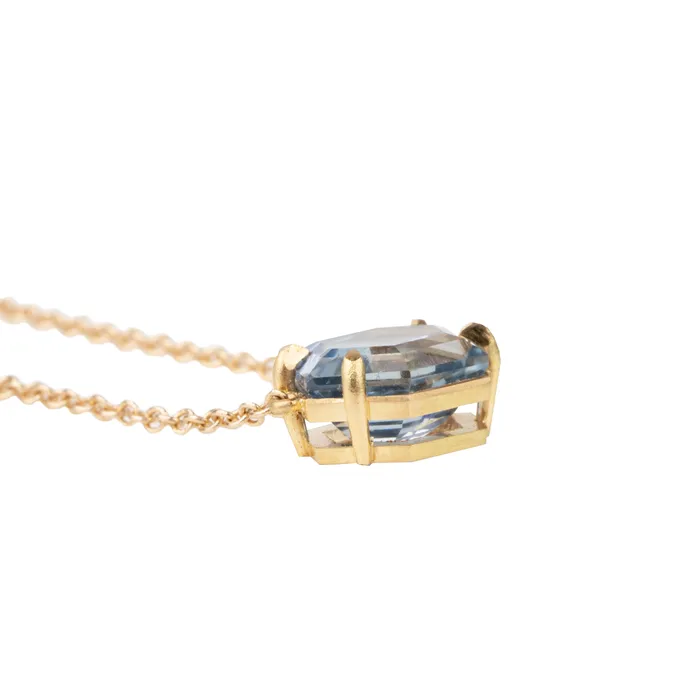 Bell Bird In House Necklaces Bell Bird Hexagon Sapphire Pendant Necklace