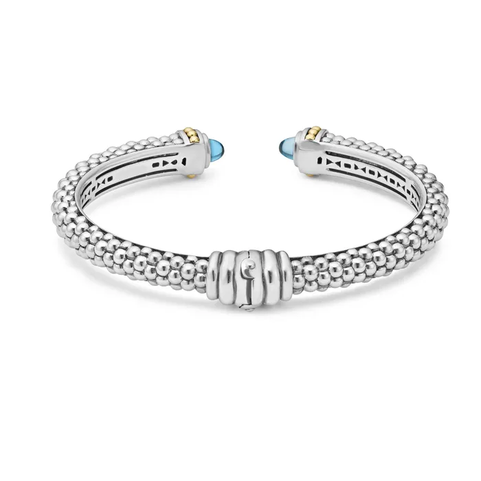 Caviar Color Swiss Blue Topaz Cuff Bracelet 8mm LAGOS Bracelets