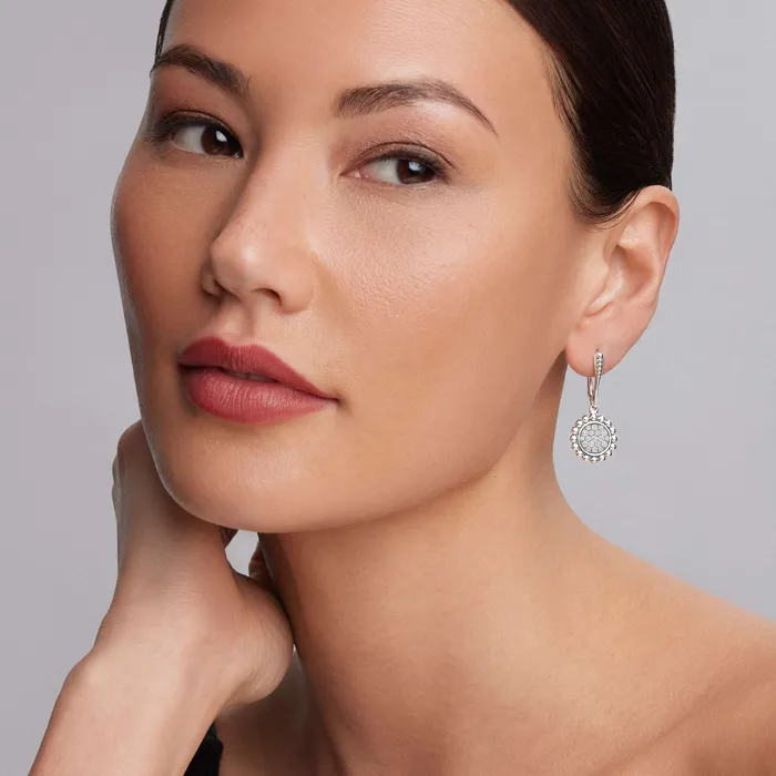 Earrings Caviar Spark Small Caviar Circle Diamond Drop Earrings LAGOS