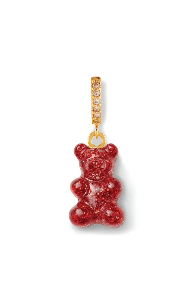 Earrings Crystal Haze Jewelry Nostalgia bear hoop Red velvet