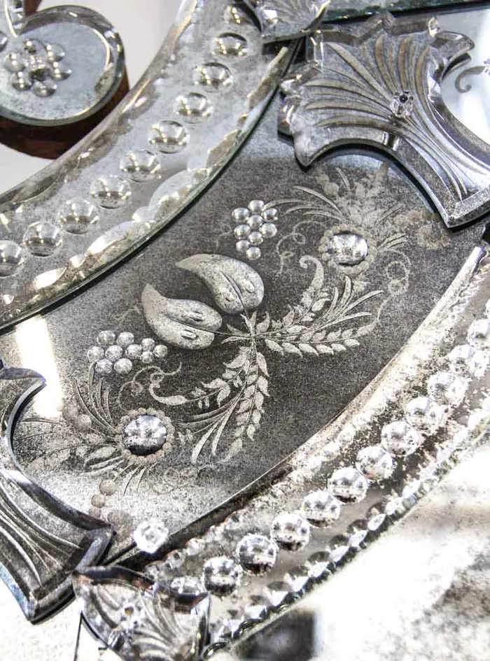 Earrings Mirror 700 Line LOUIS XIV Art 6717 MuranoVItrum Home Decor