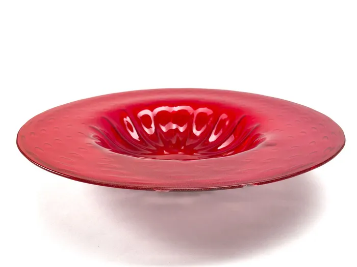 Earrings MuranoVItrum Red Plate Centerpiece Murano Glass Gold Leaf