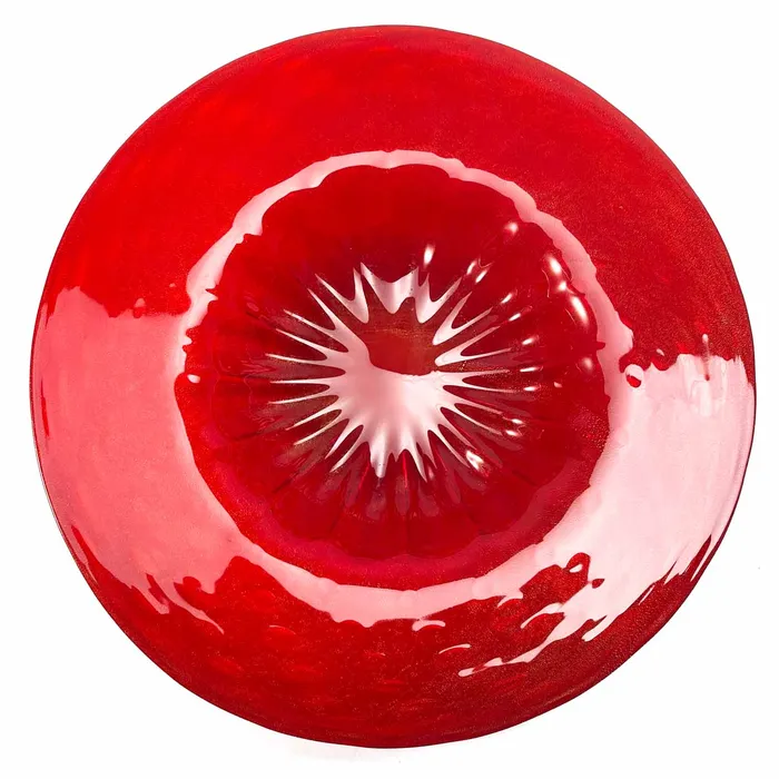 Earrings MuranoVItrum Red Plate Centerpiece Murano Glass Gold Leaf
