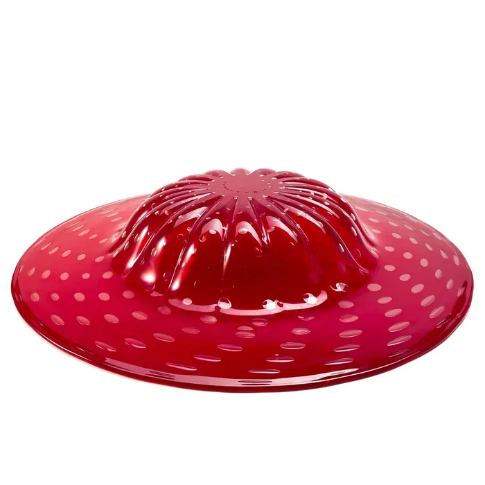 Earrings MuranoVItrum Red Plate Centerpiece Murano Glass Gold Leaf