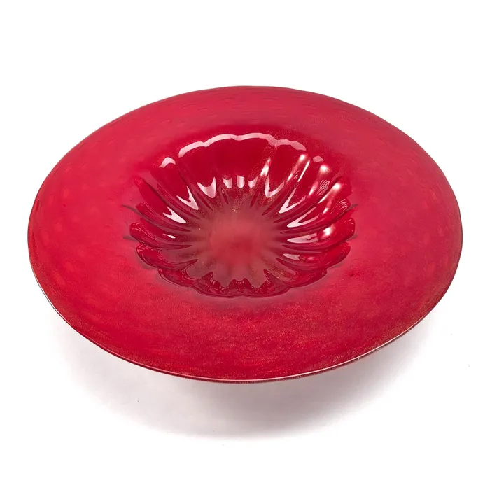 Earrings MuranoVItrum Red Plate Centerpiece Murano Glass Gold Leaf