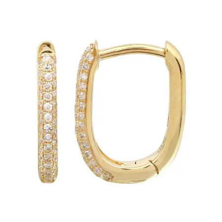 Earrings NicoleHD Jewelry Rounded Rectangular Diamond Hoop Earrings