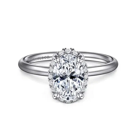 GABRIEL CO Rings Seattle 14K White Gold Oval Hidden Halo Diamond Engagement Ring Setting Only GABRIEL CO Rings Seattle 14K White Gold Oval Hidden Halo Diamond Engagement Ring Setting Only