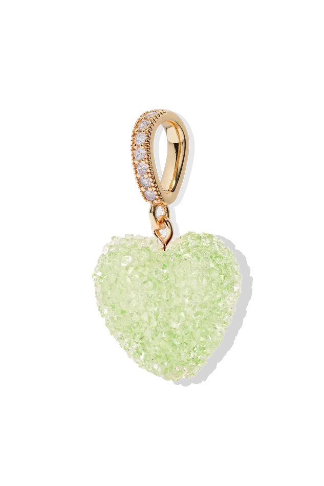 Jelly Heart Pave Connector Pistachio Crystal Haze Jewelry EU Necklaces