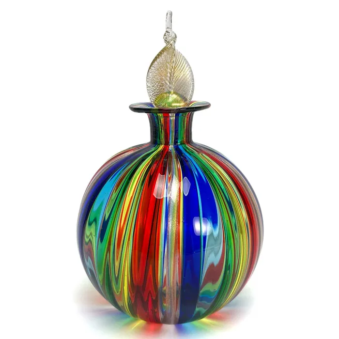 La Fornasotta Round Rainbow Glass Bottle Rings