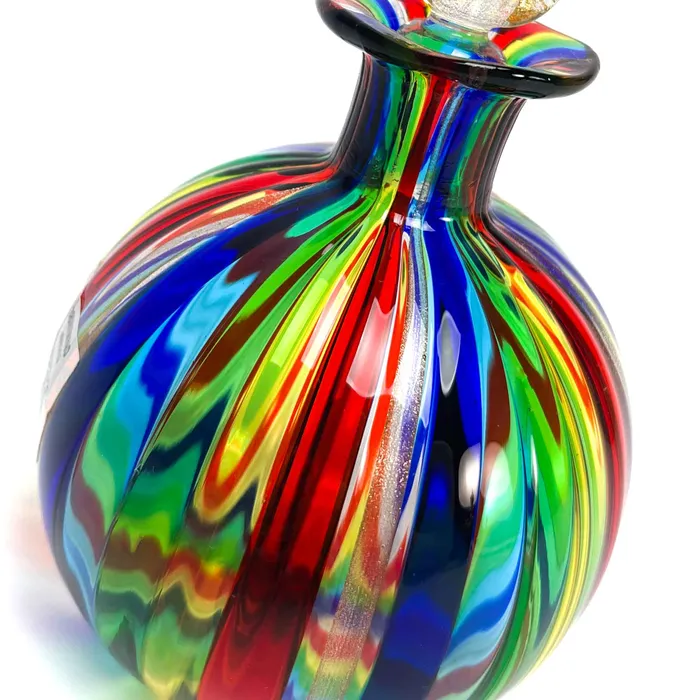 La Fornasotta Round Rainbow Glass Bottle Rings