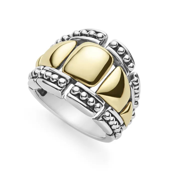 LAGOS Rings High Bar TwoTone Caviar Statement Ring
