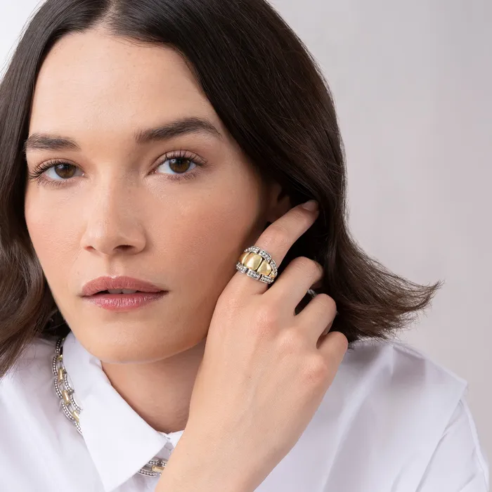 LAGOS Rings High Bar TwoTone Caviar Statement Ring