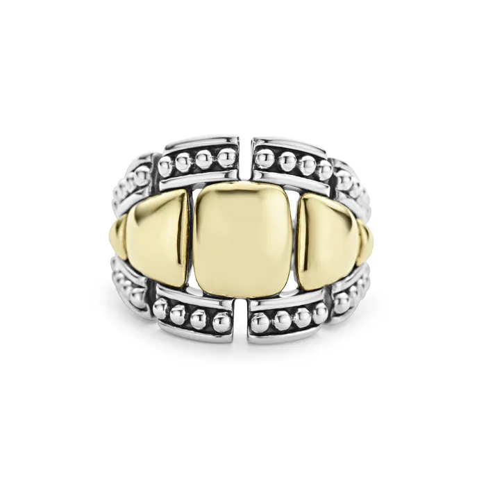 LAGOS Rings High Bar TwoTone Caviar Statement Ring