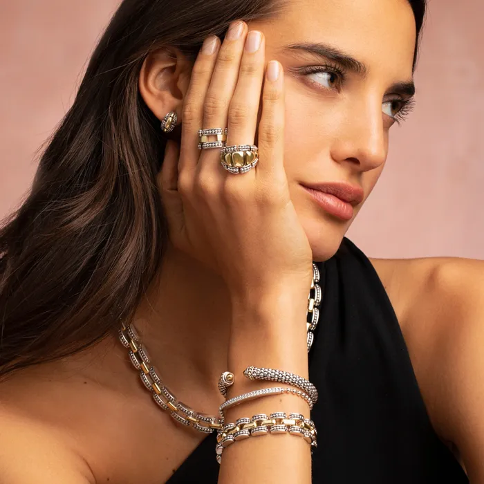 LAGOS Rings High Bar TwoTone Caviar Statement Ring