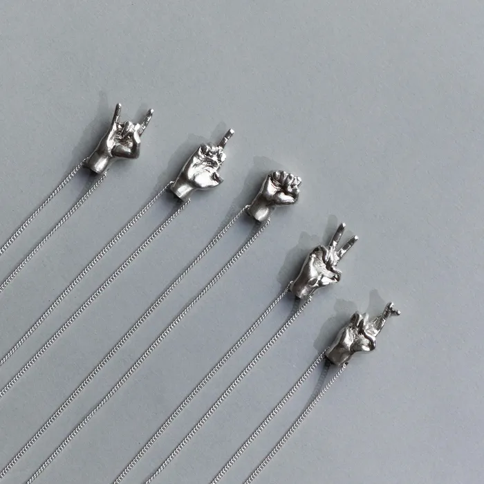MARIA MARISCAL Earrings Collar MUTE plata